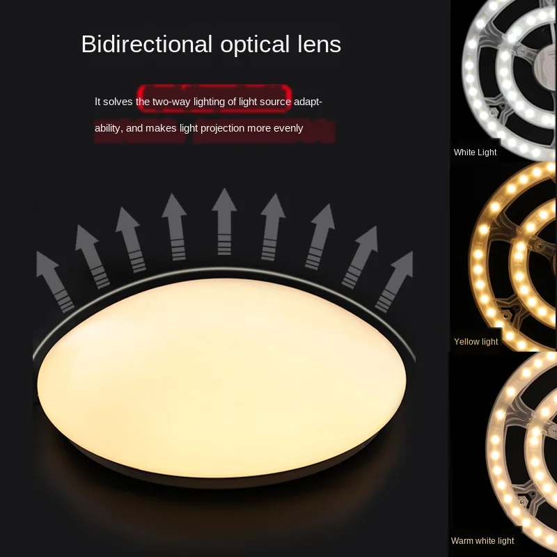 

Led ceiling wick home energy saving round retrofit lamp panel SMD lamp bead light source replacement lighting warm yellow light