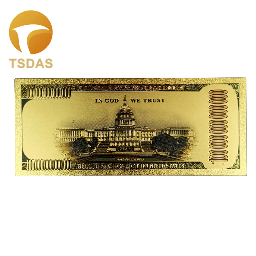 Позолоченные памятные банкноты Дональд Трамп и Первая леди покрытые золотом 24 К 1