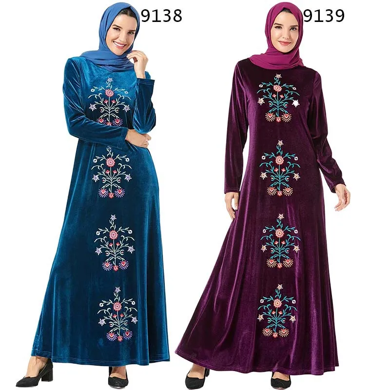 Бархат Абаи Пакистан Дубай Турция Бангладеш Исламской Костюмы кафтан арабский