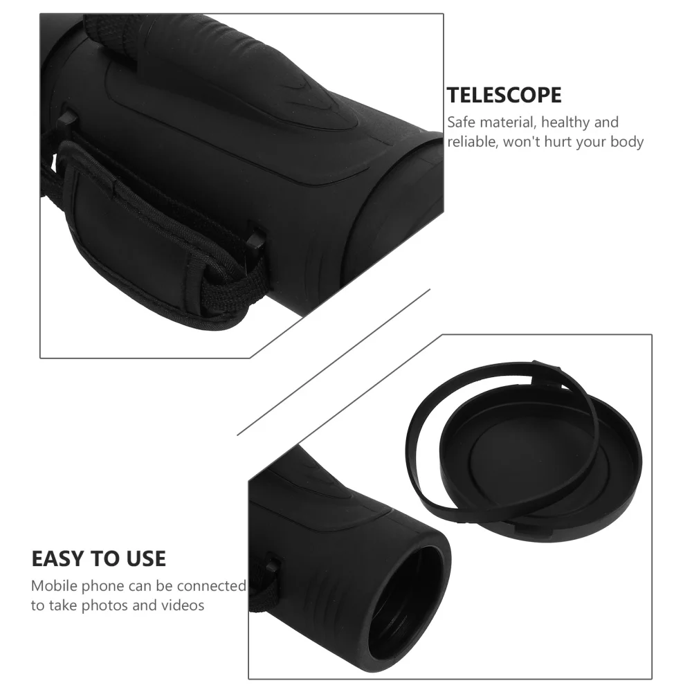 

1Pc 12x50 Portable Single-tube Telescope High definition with Lanyard (Black)