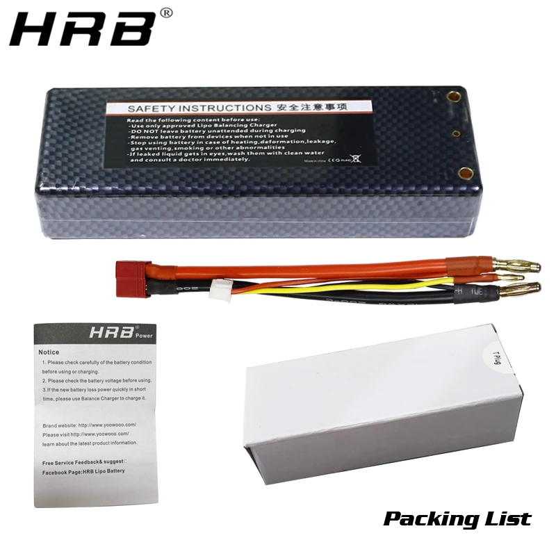 HRB 2S 7 4 V 6000mah 60C Lipo Battery Deans T XT60 XT90 EC5 to 4mm банан Жесткий Чехол для Traxxas TRX4 детали