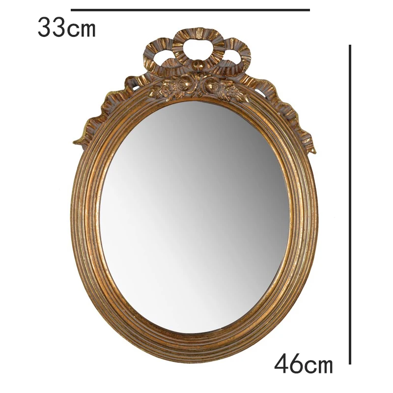 Винтажное зеркало с кружевным узором и бантом в стиле ретро подвесное розой для