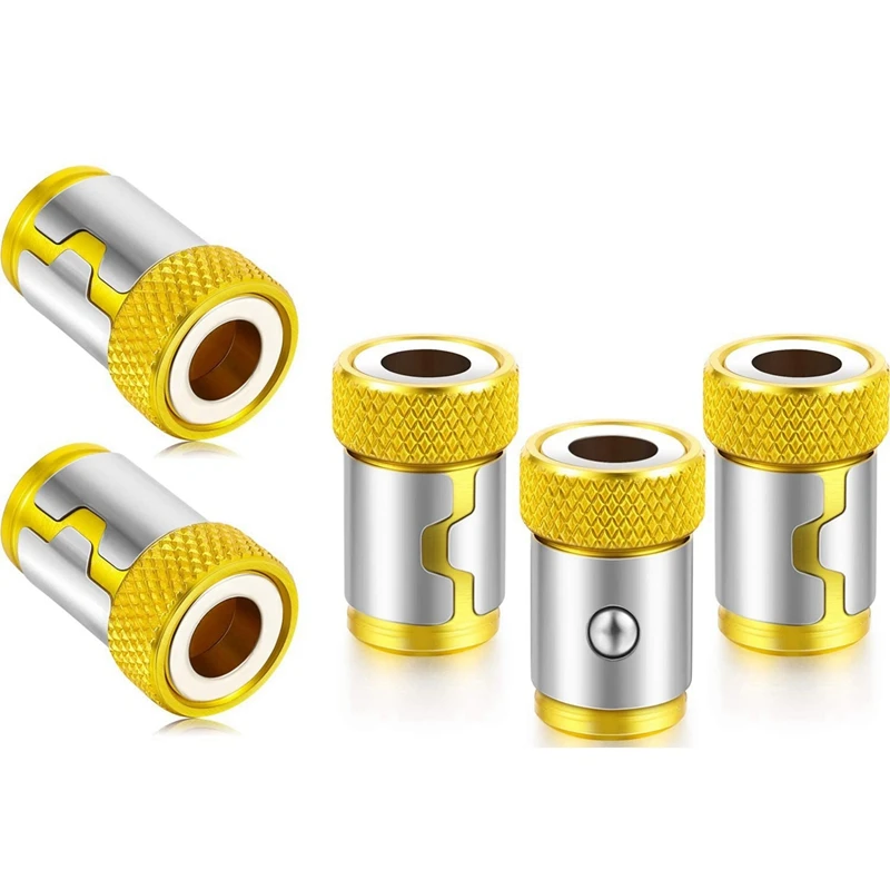 

4PCS Drill Chuck Quick Change Adapter Mini 3-Jaw Drill & 5Pcs Magnetic Screw Ring Bit Magnetizer Ring Metal