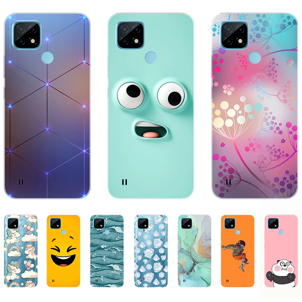 

Soft Case for Realme C21 Silicon Cute Cartoon Durable Flexible Transparent Shell Back Cases 6.5Inch Shockproof Bumper dust-proof