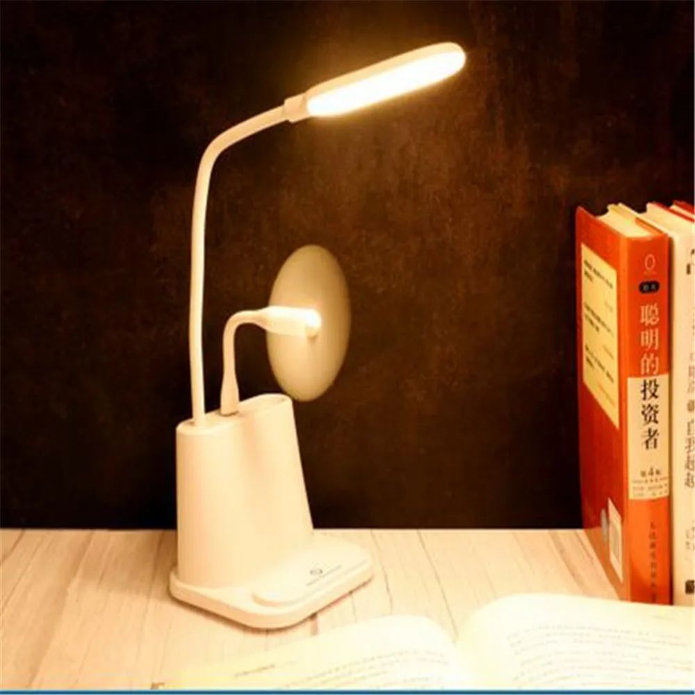 Led table Lamp Desk lamps USB Flexible Reading for Children With phone hoder Creative Intelligent Eye Protection Dormitory | Лампы и