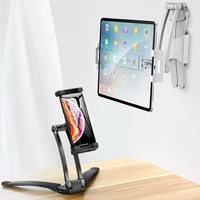 Aluminum Kitchen Desktop Phone Tablet Holder Stand Flodable Adjustable 5-13 inch Tablet Phone Desktop Mount for iPad Pro 12 9