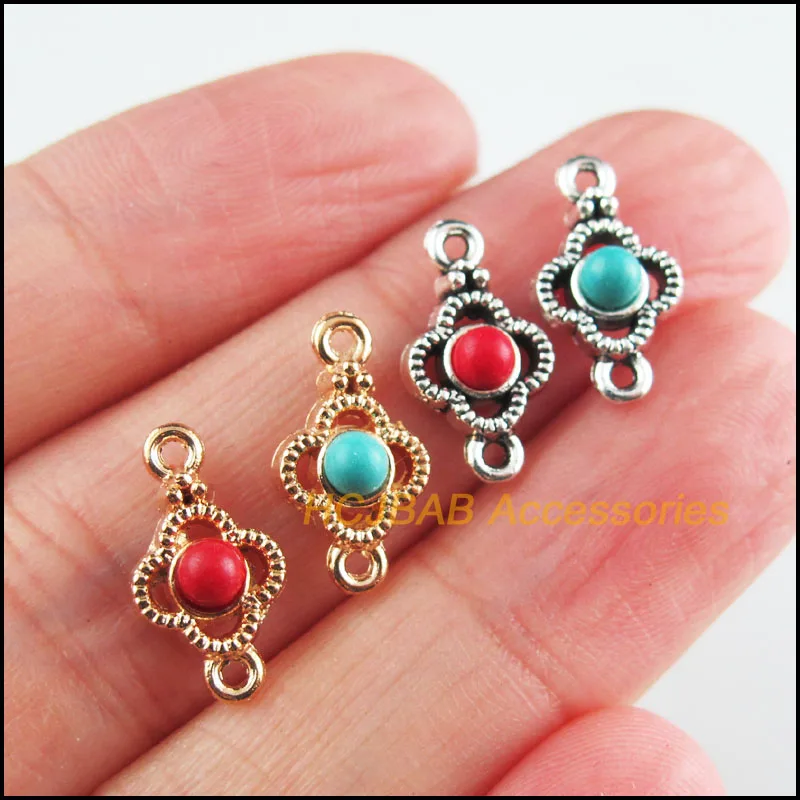 Подвески 25 Новинка с листком клевера тибетские Серебристые золотистые разъемы