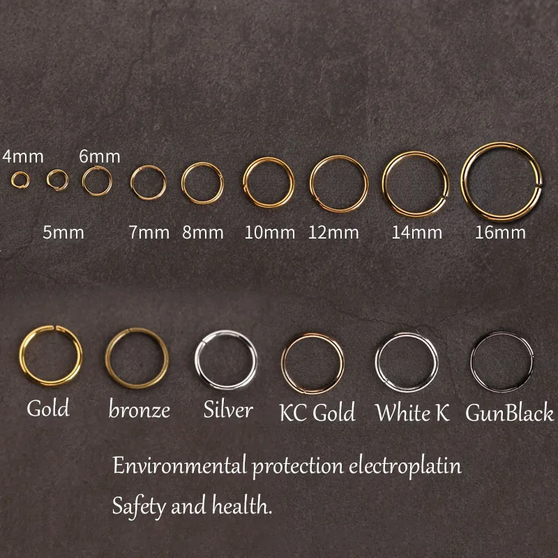 

200pcs/lot 4 5 6 8 10 mm Jump Rings Split Rings Connectors For DIY Jewelry Finding Making Accessories Wholesale Supplies