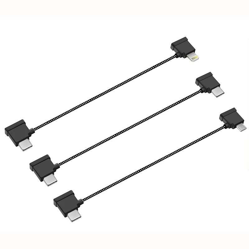 Nylon Braided USB Data Cable for DJI Mavic Air 2 Remote Control USB-C to iOS/Android/Type-C Transmission Drone Part | Электроника