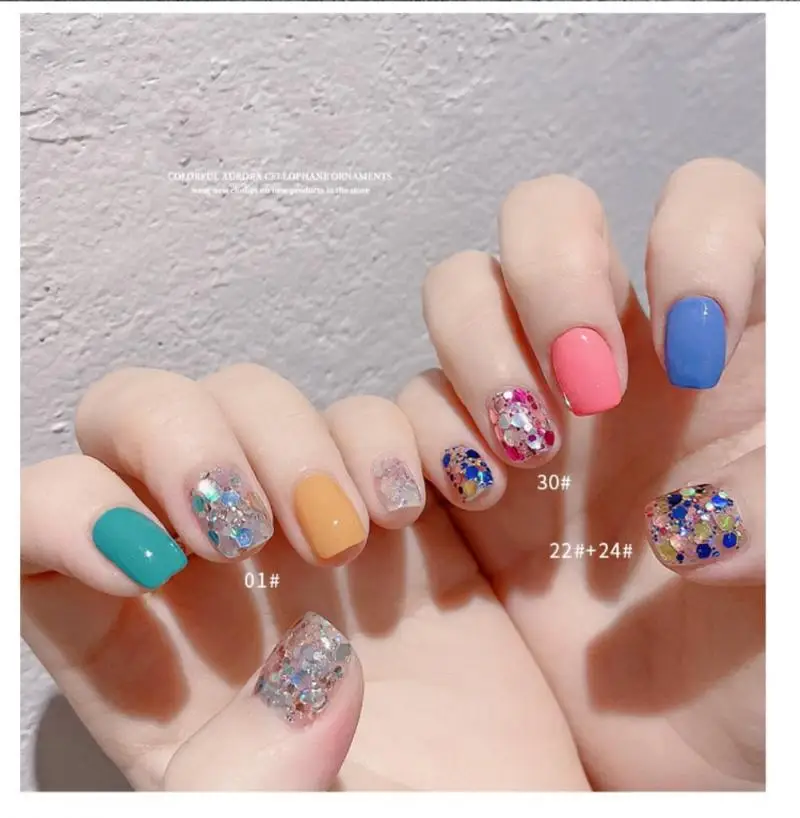 1 коробка смешанных Лазерных 3D ультратонких блесток для ногтей блестящие хлопья