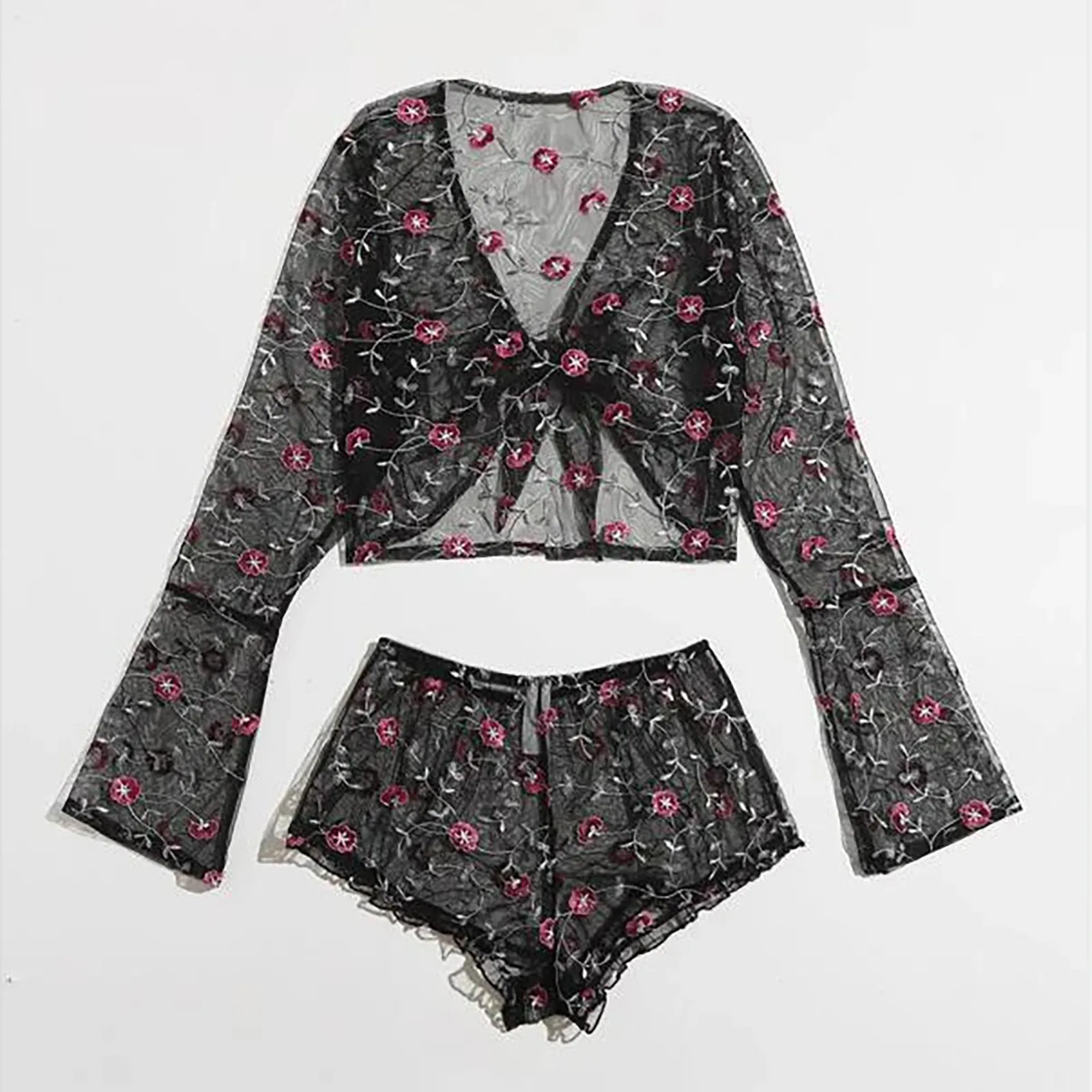 Sexy Lingerie Set Dress For Women Hot Sex Ladies Fashion Lace Transparent Temptation Pajamas Lenceria Sensual Muje | Тематическая