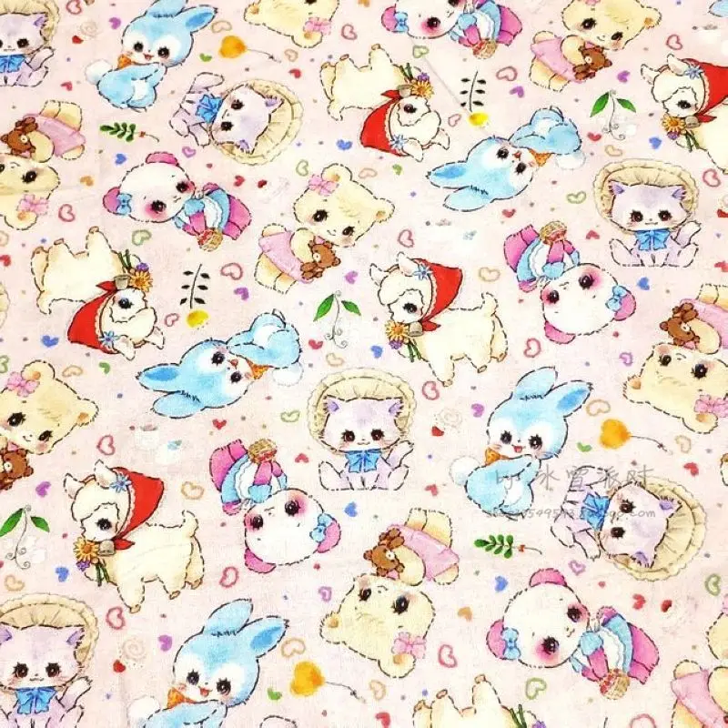 BTY 1 ярд хлопчатобумажная ткань-кавайные Мультяшные персонажи милые японские