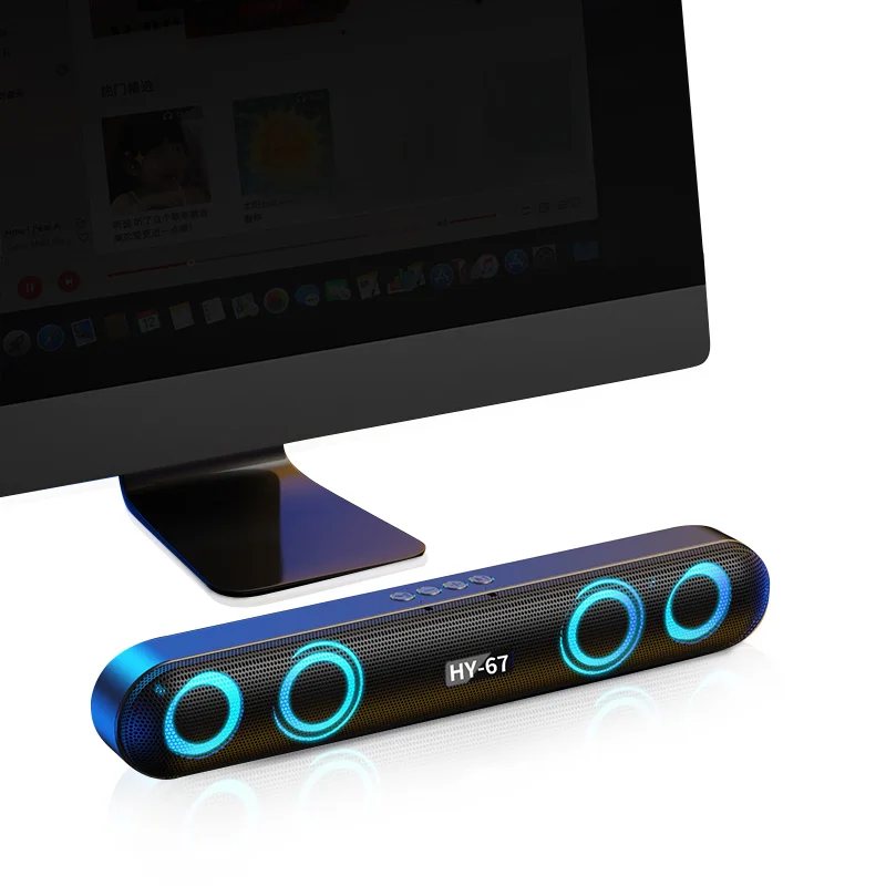 

Bluetooth 5.0 Home Wireless Speakers Computer Speakers Stereo Subwoofer Glowing Colorful Bluetooth Speakers For PC Laptop TV