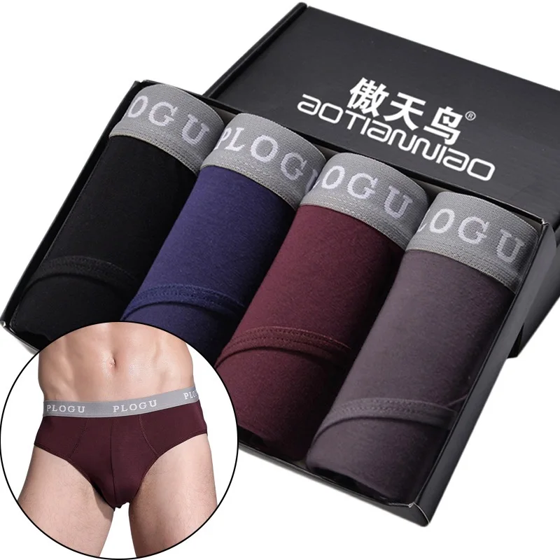 4PCS/lot 5XL Modal Men's Underwear Briefs Breathable Man underpants Briefs Panties Male Underwear Comfortable Shorts Men Briefs