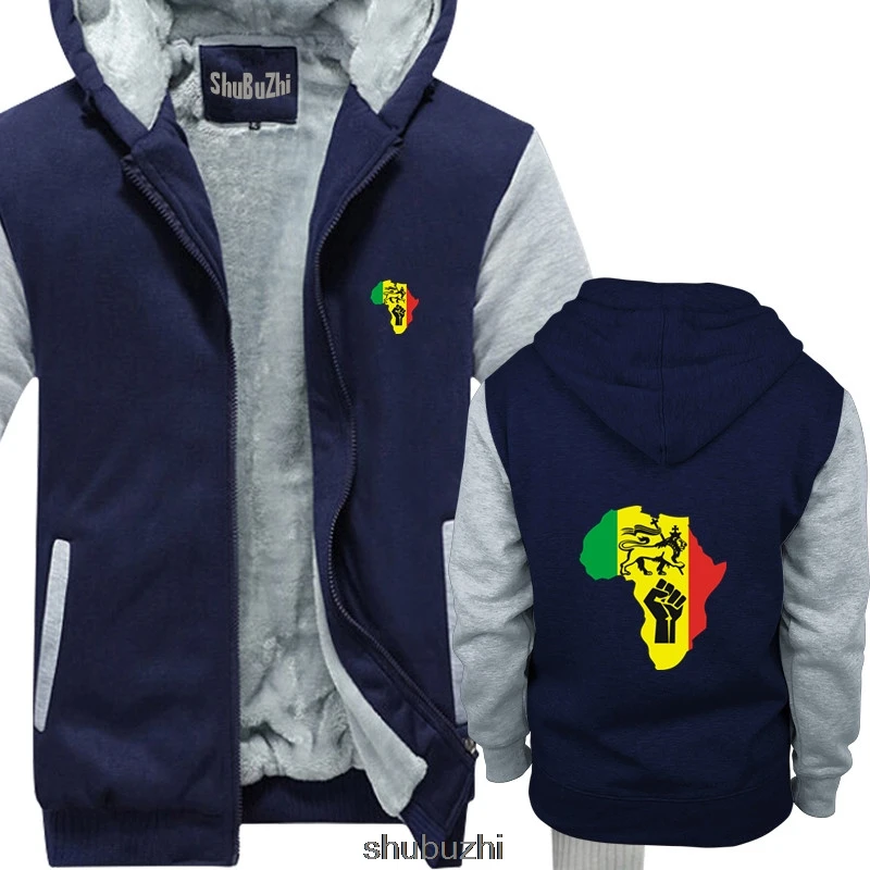 Новая африканская Rasta power Регги Музыка Логотип для мужчин s черная Толстая Толстовка крутая Повседневная Толстовка с надписями Мужская Новая модная Толстовка sbz3173 - Цвет: navy grey