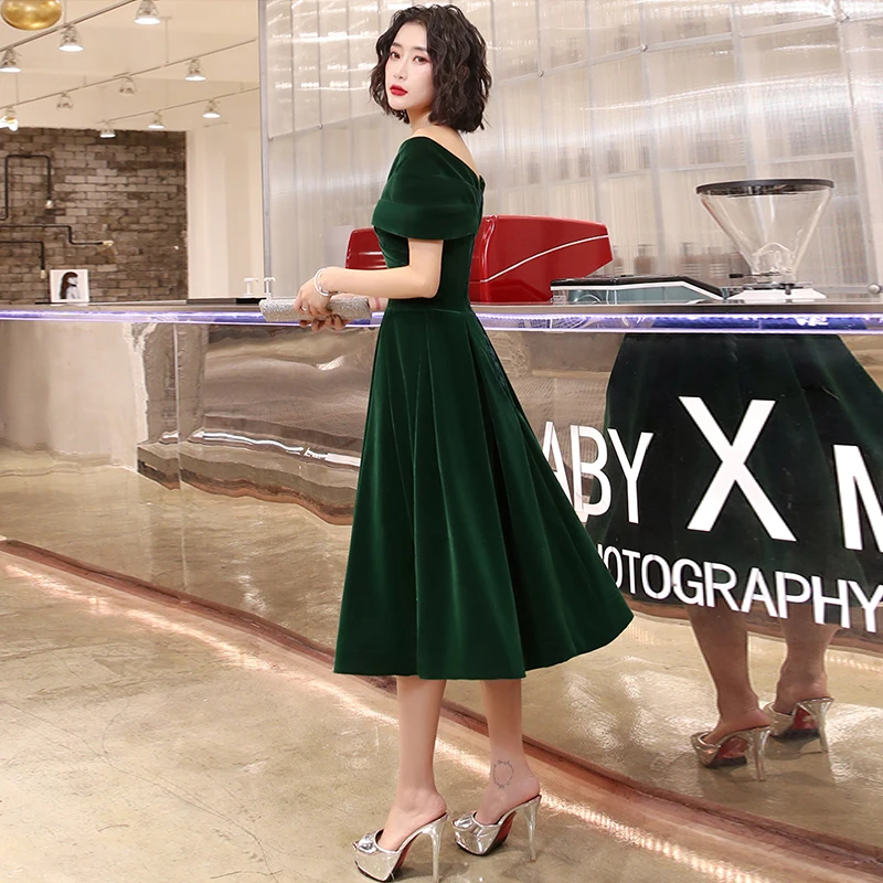 Sexy Short Cocktail Dresses Bridal Banquet Green Verlour Party Formal Dress Lace Up Homecoming Robe De Soiree | Свадьбы и торжества