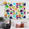 BlessLiving Fish Tapestry Cartoon Animal Wall Hanging Marine Creature Home Decoration Colorful Tapisserie 150x200cm Picnic Mat 1