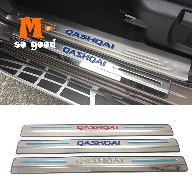 

for Nissan Qashqai J11 Stainless steel 2015 2016 2017 2018 Door Sill Scuff Plate Sills Pedal Car styling Accessories 4Pcs