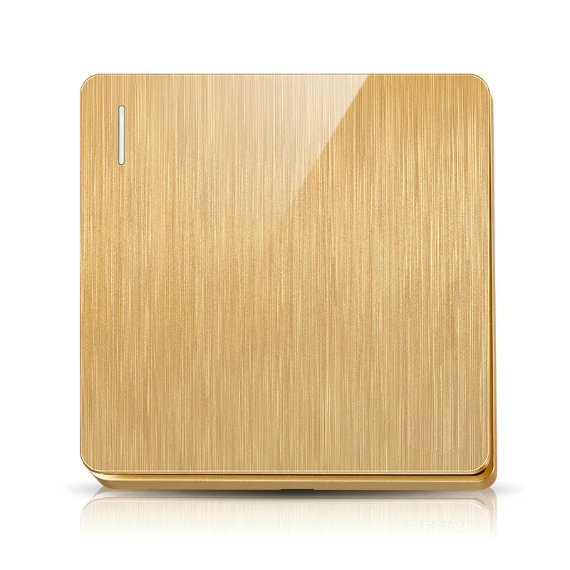 Панель розетки шампанское золото 3D провода рисования 1 переключатель стены