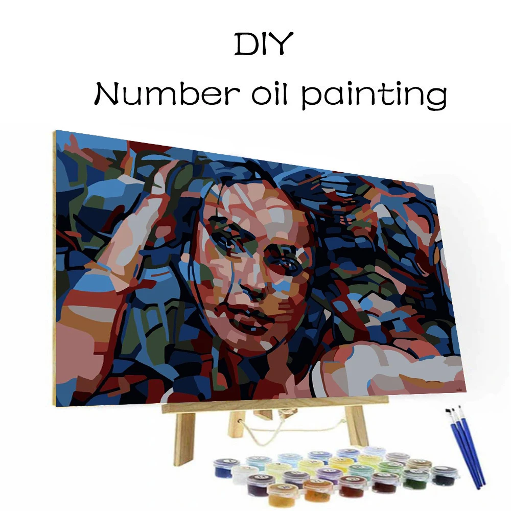 

40x50cm Calligraphy Painting Character Picture Poster Living Room Bedroom Decoration DIY Painting By Number Canvas Wall Painting
