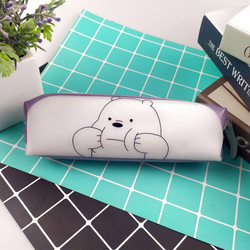Милый мультфильм карандаш коробка Медвежонок-Непоседа силиконовые канцелярские принадлежности коробка школьный пенал сумка для хранения - Цвет: Da2201