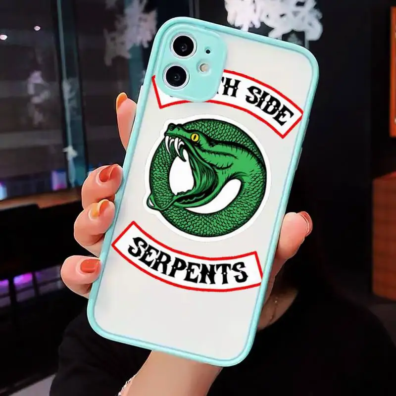 

TV Riverdale Southside Serpents Phone Case Matte Transparent for iPhone 7 8 11 12 s mini pro X XS XR MAX Plus cover funda