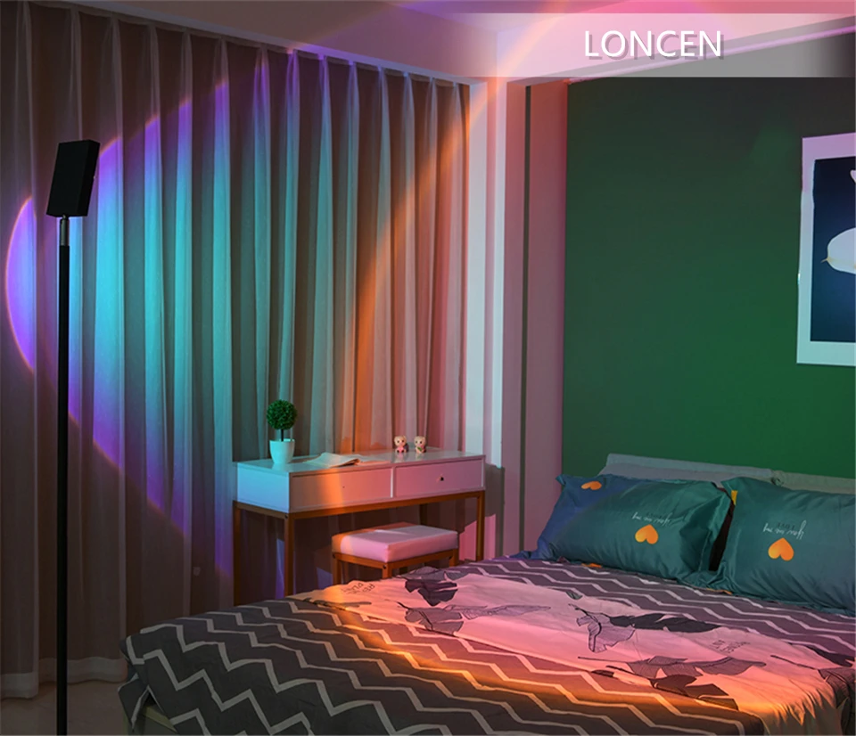 

Modern Sunset Floor Lamp Indoor Decor Atmosphere LED Stand Bedroom Living Room Colorful Club