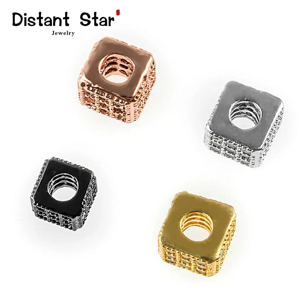 Квадратные золотистые бусины из кубического циркония 5*6 мм сделай сам украшения