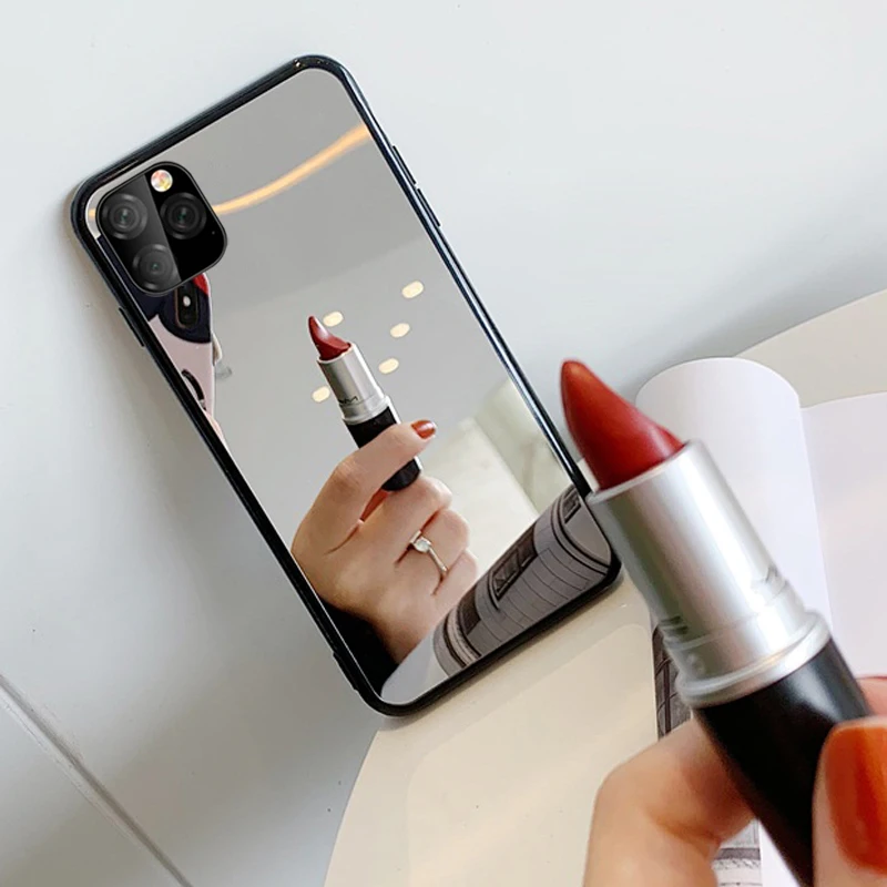 Модный ТПУ зеркальный чехол для макияжа для iPhone 11 Pro XS Max Xr Защитная крышка для мобильного телефона для iPhone 8 7 6S Plus акриловый чехол