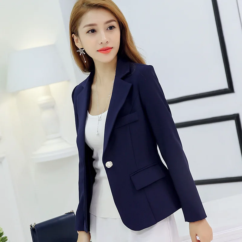 

Slim Korean Blazer Women Suits 2020 New Solid Simple Wild Fashion Casual Female Coats Autumn Winter Hight Street Womens Suit