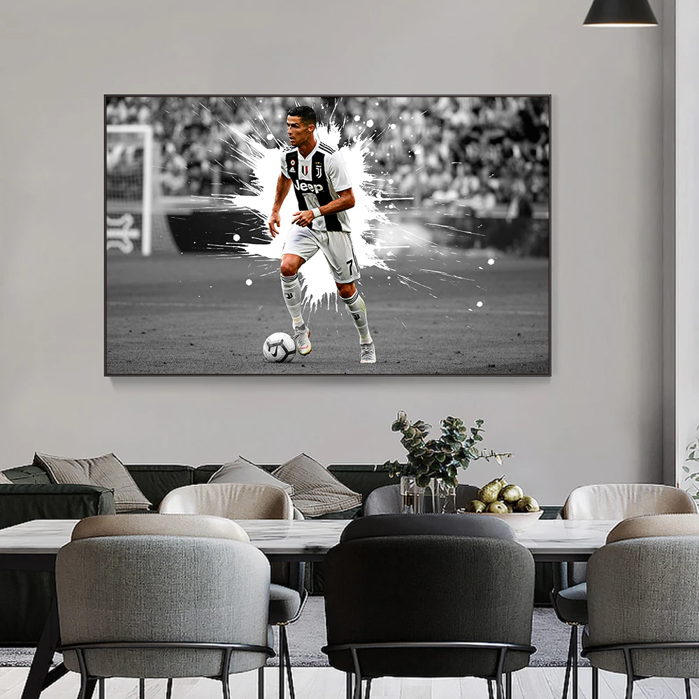 

Modern Soccer Wall Art C-Ronaldo Posters Football Star Canvas Print Painting Sport Player Picture for Living Room Home Decor