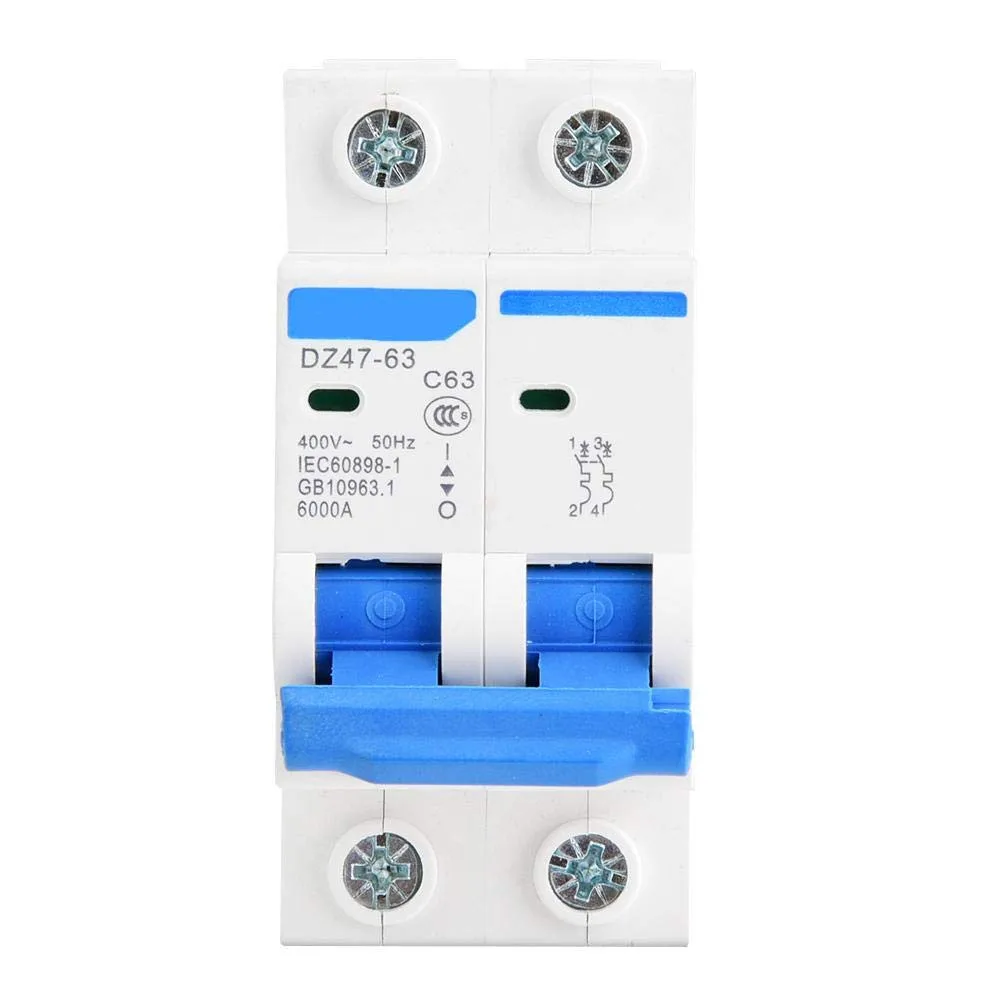 

162g/5.7oz Circuit Breaker 2P 400 (V) Breaking Capacity DZ47-63 C63 63A