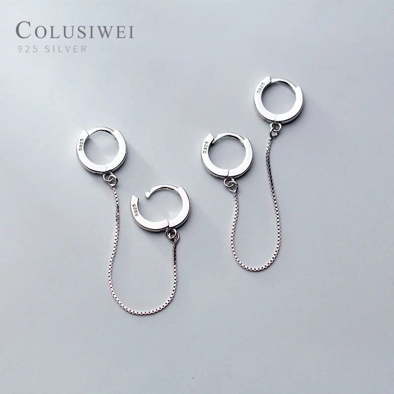 Colusiwei модные 925 стерлингового серебра геометрические Длинные кисточкой круг