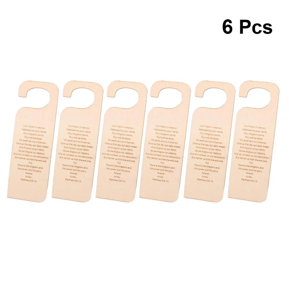 

6pcs Door Hanging Ornament Glyph Door Pendant Home Decoration Party Supplies for Hotel Mall Office (Khaki)