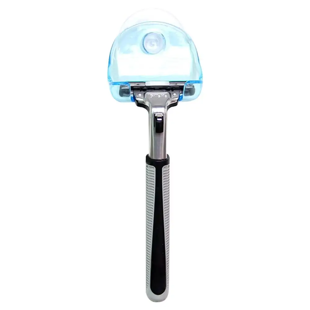 2pcs plastic shaver holder washroom wall sucker suction cup hook razor bathroom shaver hanging rack clear storage shelf free global shipping
