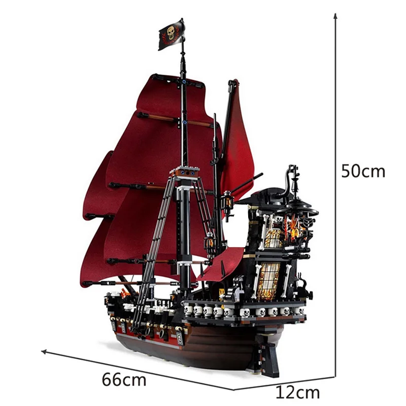 

Black Pearl Ship Compatible with Pirates Ships 4184 4195 Caribbean Model Building Blocks with Figures Birthday Gifts Kids Toys
