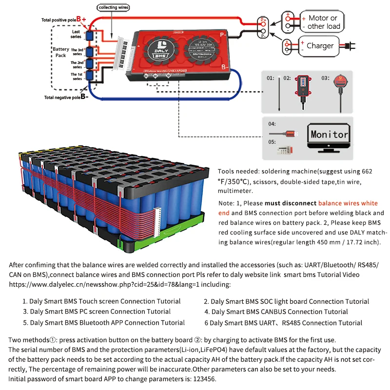 

Smart BMS 4S LiFePo4 12V 24V 36V 48V 30A~500A 18650Li-Ion 3S 7S 8S 10S 12S 13S 16S 24S Bms Balance Board Bluetooth APP for Solar