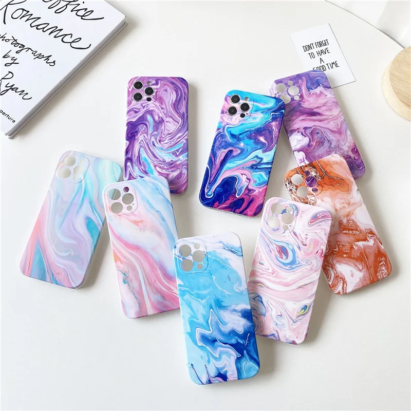 

Suitable for iPhone11promax colorful 6S marble 7P glossy soft cover IMD Apple XR all-inclusive mobile phone case 8 xs soft shel