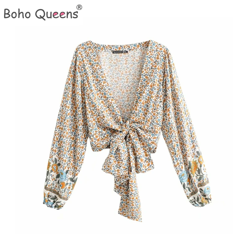 Boho Queens каштановых Для женщин с цветочным принтом из искусственного шёлка в
