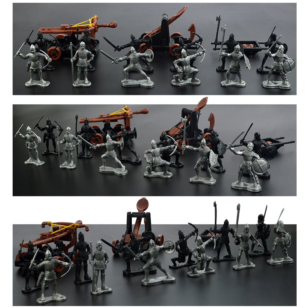 

14pcs Plastic Medieval Knights Crossbow For Children Adult Gift Military Army Model Action Toy Soldier Figure Set DIY Play Home