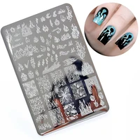 1pcs big size nail stamping plates template flame pattern nail art stamp stamping image plate manicure stencil nails tool