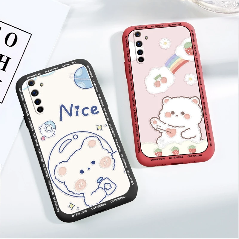 for realme 6s 6i 6 pro 7 4g 7 5g 7i 7 pro case with bear and rabbit back cover cartoon casing free global shipping