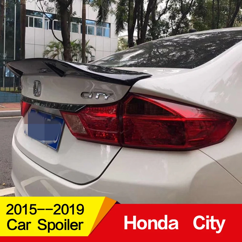 Применение для Honda CITY спойлер года глянцевое углеродное волокно/FRP заднее крыло R стиль спойлер, аксессуары