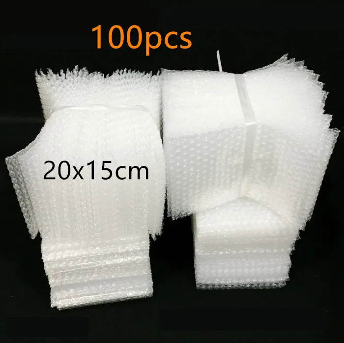 

100pcs 20x15cm Plastic Wrap Envelope White Bubble Packing Bags PE Clear Shockproof Packaging Bag Double Film Bubble Bag