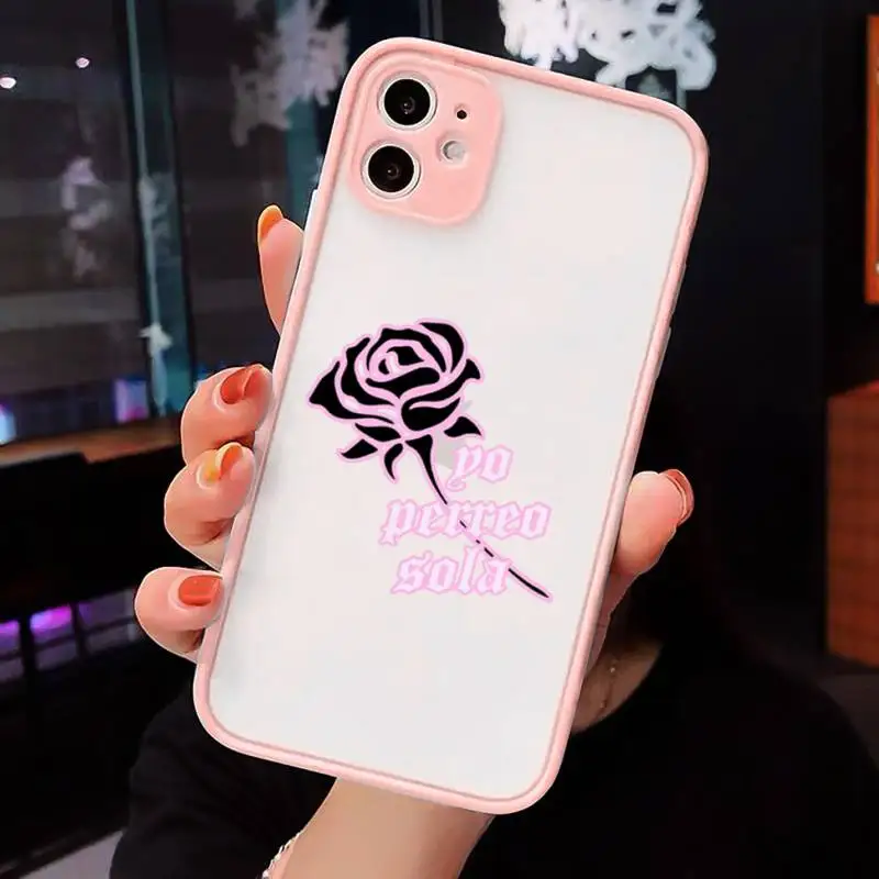 

Yo Perreo Sola Bad Bunny Maluma Phone Cases Matte transparent For Pink iPhone 12 Mini 11 Pro XR XS Max 7 8 Plus X Back Cover