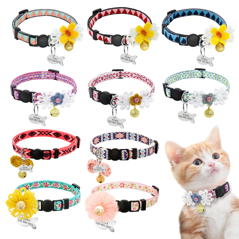Подгонянный ошейник для кошек быстросъемные ошейники милые Персональные