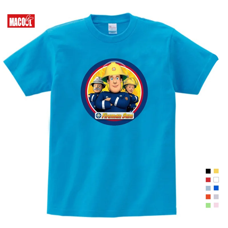 

Детские футболки с рисунком пожарного Сэма, футболки с коротким рукавом для мальчиков, футболки для девочек, топы, детские летние хлопковые ...