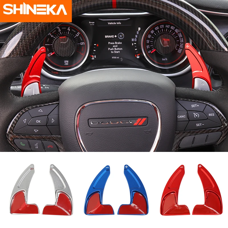 

SHINEKA Interior Mouldings For Dodge Challenger 2015+ Car Steering Wheel Shift Paddles Cover Accessories For Dodge Charger 2015+