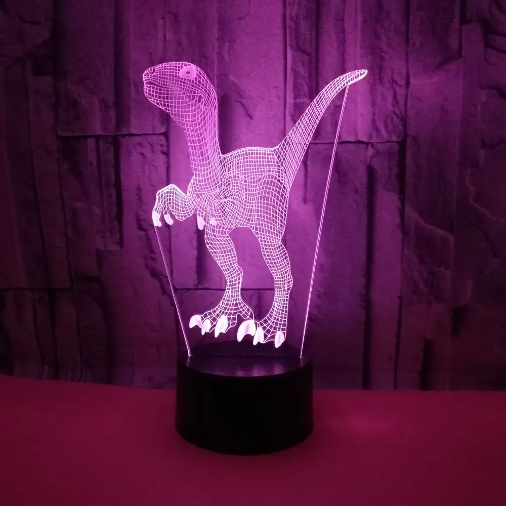 

Dinosaur 3d Night Light Gift Colorful Touch Remote Table 3d Lamp Christmas Tree Decorations Usb Nightlight