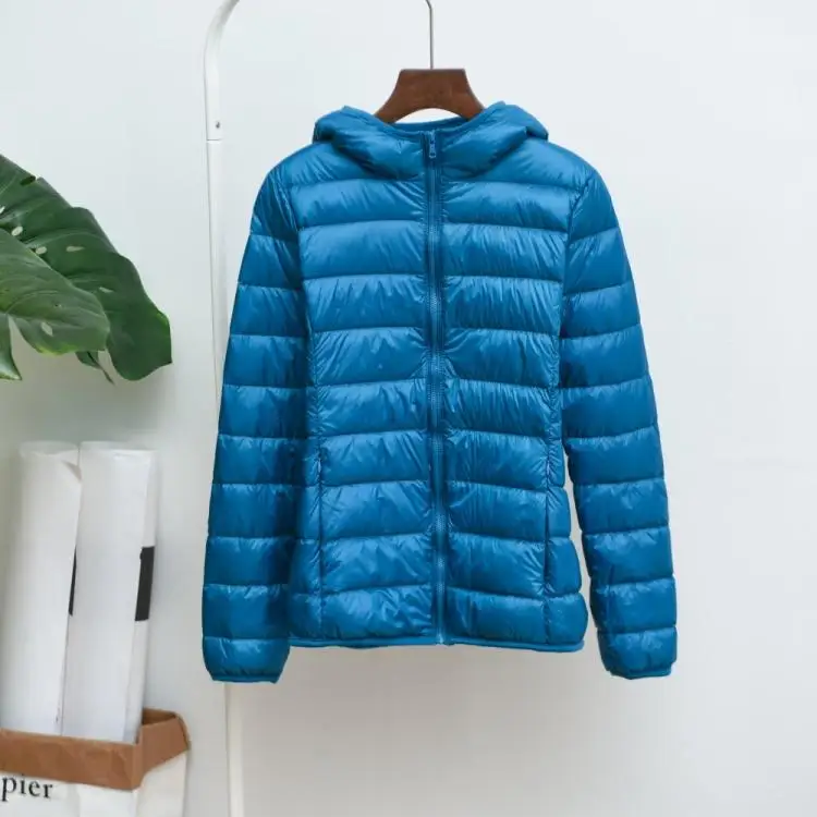 style1 dark blue Ультра легкие куртки на утином пуху 90%, Женское зимнее пальто с капюшоном, теплая тонкая куртка с длинными рукавами 8XL, большие размеры, Женская Куртка jaqueta feminina - Цвет: style1 dark blue